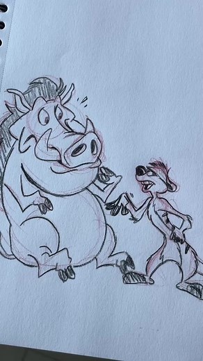 Timon and Pumbaa address the rumors. . . . #thelionking #timonandpumba #disney #disneymovies #handdrawn #sketch #comedy #joke #parody #nathanlane #gay #lgbt #BippysPlayland