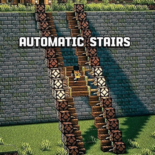 Minecraft Automatic Stair Build! 🪜⚙️ #Minecraft #Building #Shorts