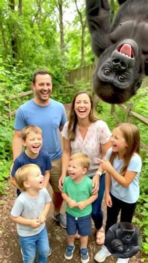 Family Gets Surprise Visit From Playful Gorilla #gorilla #zooencounter #wildlife