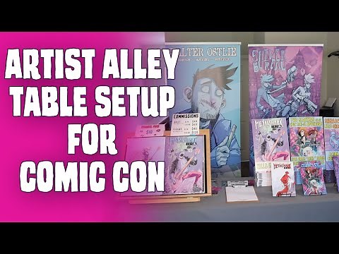 Artist Alley Table Set Up: Comic Convention Booth