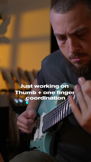 Thumb + finger coordination like never before #guitarhacks #advancedtechnique #guitarlessons