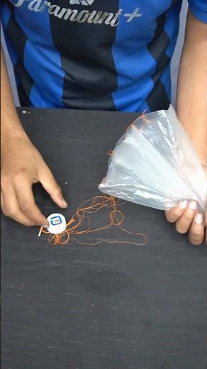 Plastic Bag Parachute Experiment 😱 | DIY Mini Parachute That Really Works!#shorts #parachute