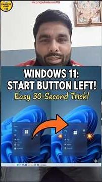🚀 Move Windows 11 Start Button to the LEFT in 2 Seconds! 😱 | Super Easy Win 11 Trick 👈🔥 #computer