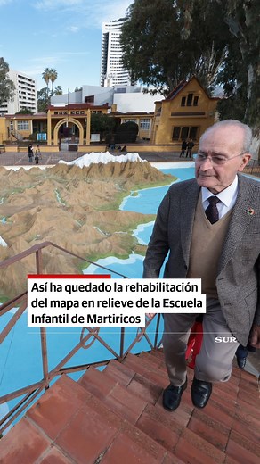 🏔️ Las obras de rehabilitación del #mapa de España en relieve situado en la Escuela Infantil de Martiricos, conocida como 'Colegio del mapa', en #Málaga capital, han finalizado. La intervención de restauración de este mapa, que goza de protección arquitectónica de grado I, ha sido ejecutada por Quibla Restaura por 36.153 euros. En concreto, el mapa en relieve de la península ibérica, archipiélagos y zona del antiguo Protectorado español de Marruecos data de 1.920, llevado a cabo por iniciativa 