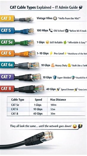 CAT 6 cable and Speed #cat6 #networking #lifeisbutadream #trending #internet #ccna