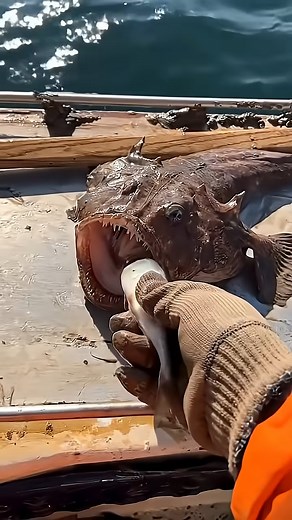 DEEP SEA MONSTER! Fisherman Catches Bizarre Anglerfish on Boat! Rare Creature Footage | Ocean Fish Hunting