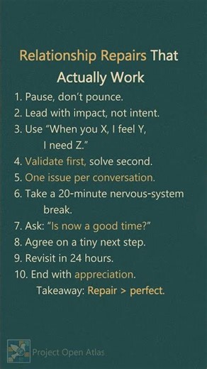Relationship repairs that actually work
