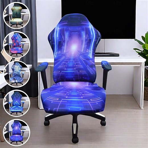 Computer Chair Cover 4 Piece Removable Gaming Chair Seat Covers Easy to Install Desk Chairs Protector Slipcover for Office Reclining Racing Decor 2026
