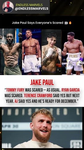 Jake Paul Says Everyone Was Scared to Fight Him 🔥 #boxing