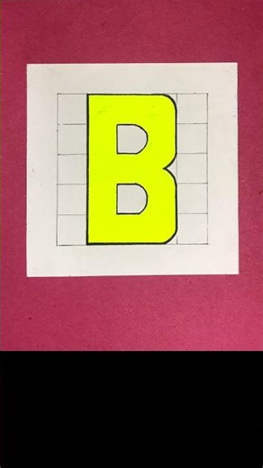 BLOCK STYLE LETTER (B)#art #viral #ytshorts #drawing #youtubeshorts