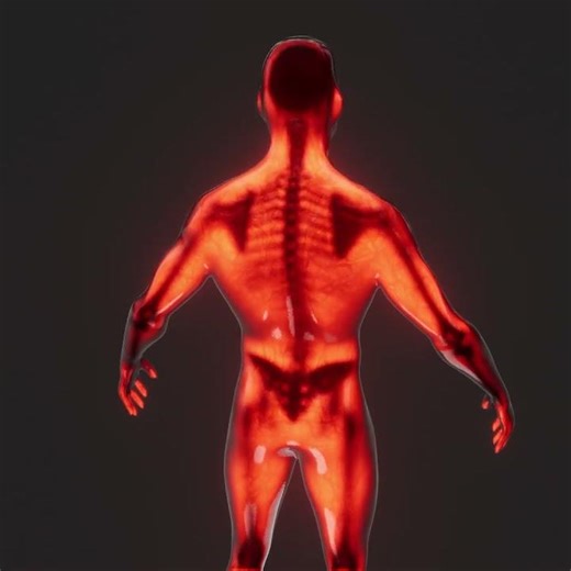 Lava Skeleton (Blender 5.1 raycast node test)