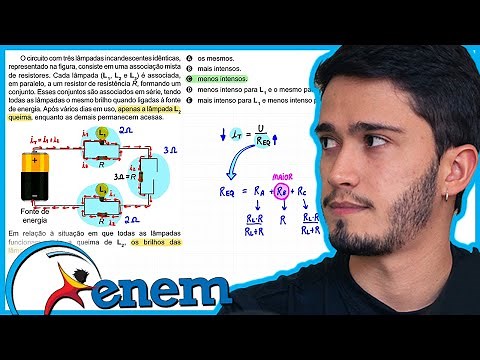 ENEM 2023 - O circuito com três lâmpadas incandescentes idênticas, representado na figura, consiste