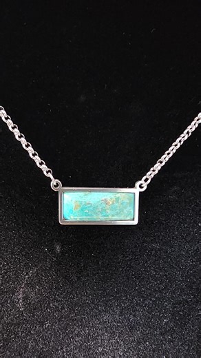 Natural Turquoise Bar Necklace 10 X 25mm - Etsy