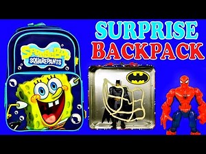 SURPRISE BACKPACK Spongebob Squarepants Play Doh Eggs Batman Spiderman Ben 10 Pixar Cars