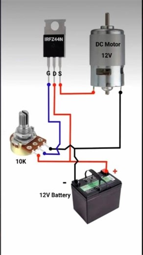 IRFZ44N MOSFET 12V DC Motor Control | High Speed Setup #shorts