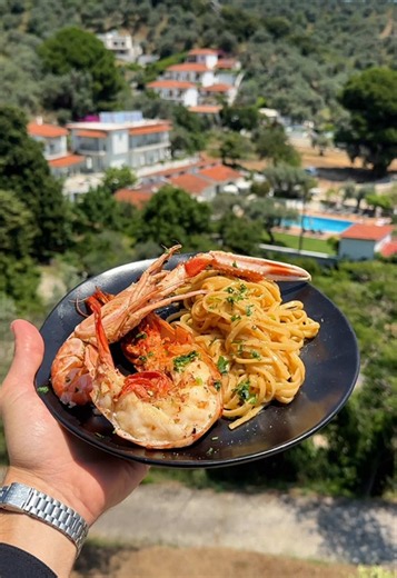 Seafood Carbonara Recipe with Fresh Skiathos Ingredients