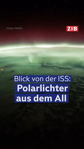 Spektakuläre Bilder aus dem Weltall: Die Internationale Raumstation (ISS) hat Polarlichter aufgenommen. So sieht eine Aurora Borealis aus dem Weltall aus: | Zeit im Bild