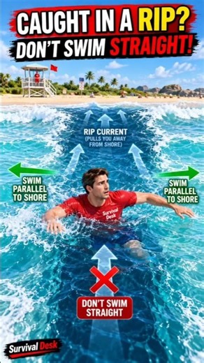 How to Survive a Rip Current 🌊📝 #survival