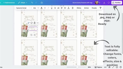 Christmas Gift Tags Printable Canva Template Editable Holiday Gift Tags Secret Santa Tags Modern Minimalist Boho Gift Labels Favor Tags - Etsy