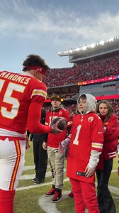 Wholesome moment with QB1 and Anthony 🥰 Despite struggling with a respiratory disorder, Anthony Cox always has a smile on his face! | The Kansas City Chiefs