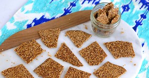 Crunchy Sesame Brittle | Clean Vegan Candy Recipe - Mind Over Munch