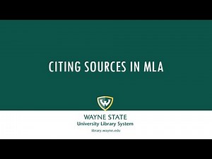 Citing Sources in MLA Format