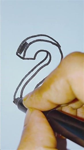 How to Draw 3D Nambar '2' #3dart #drawing3d #shotrs