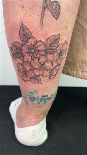Leg Floral Tattoo