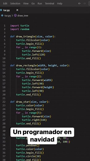 Arbol de navidad en Python con turtle. #python #programacion #turtle | Pildoras de programación