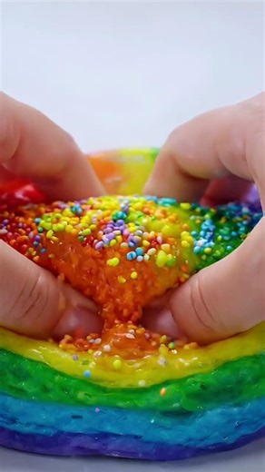 Crunchy ASMR 🌈 #rainbowslime #asmr #asmrsounds #satisfying
