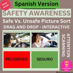 SPANISH VERSION Sorting Safe Vs Unsafe Pictures- Scenarios- Adult Speech Therapy