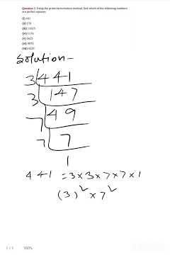 square and square root ( perfect square)