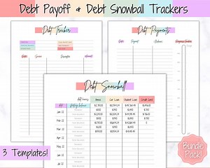 DEBT TRACKER, Debt Snowball, Debt Payoff Tracker Printable, Dave Ramsey, Debt Payments, Finance Planner, Budget Planner, Debt Free Progress, - Etsy