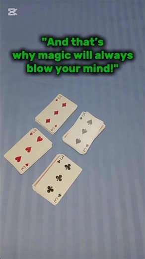 "Insane Card Trick – 4 Piles, 3 Matching Cards Each! 🤯" #magic