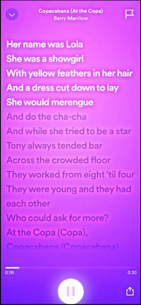 Lola Lyrics | Copacabana Song by Lino Camilo