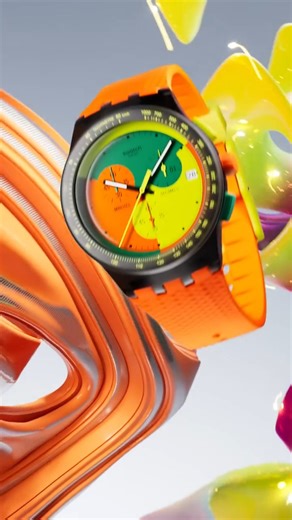 Bold chrono design meets vibrant neon details! #SwatchNEON | Swatch