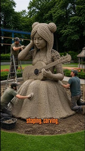 From Metal Frame to Living Art 🌱🔥 | INSANE Topiary Girl Transformation 🎸 #artwort #artprocess