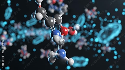 Detailed Molecular Structure of Chemical Compounds in Scientific Visualization.