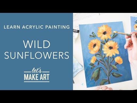 Wild Sunflowers 🌻 Acrylic Painting Tutorial by Lori George of Let's Make Art