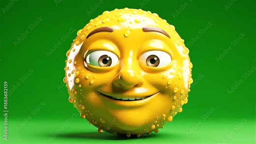 Animated Lemon Character Showing Various Emotions.