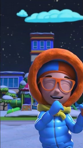 Blippi Dances with a Snowy Excavator! #Blippi #Shorts