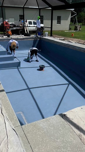Plaster Day In Vero Beach! This Is Capri From Florida Stucco, Dark Color Pool Finish. Getting Closer To Swimming Day! 🏊🥵☀️ Call Us For Your Quote! #custompools #Florida #swimmingpooldesign #poolbuilder | Premium Pools & Spas FL Inc