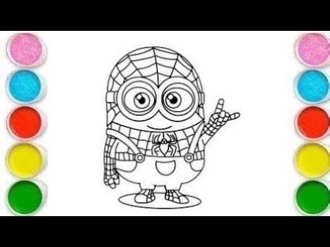 Minion with Ice cream Drawing, Painting & Coloring For Kids and Toddlers_
