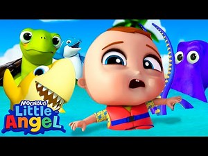 Ocean Animal Adventure! | Swimming and Beach Day | Little Angel Kids Songs and Nursery Rhymes