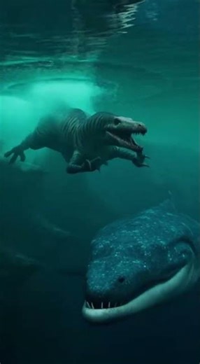Shadow Reaper vs a diving Ichthyosaur in a Prehistoric World