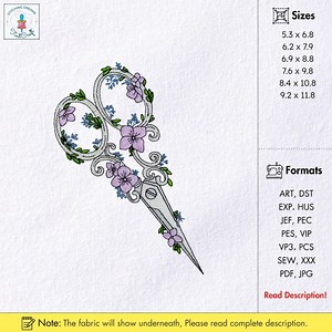Floral Scissor Embroidery Design Sewing Scissor Embroidery Pattern Vintage Scissor Embroidery File Scissor Machine Embroidery File - Etsy Canada