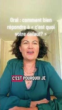 répondre à la question "votre défaut ?"