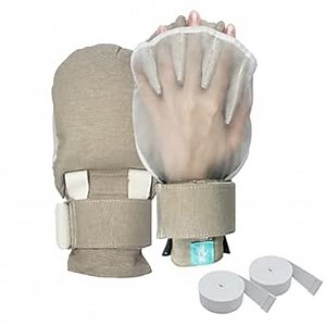 Dementia Restraint Gloves - 2 pcs, Finger Secure Control Mitts Safety Hand Glove,Restraint Mitts, Dementia Products For Ederly/Patients,Anti Scratch Gloves for Adults