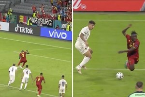 Video: Romelu Lukaku pulls one back for Belgium after Jeremy Doku earns penalty with electric pace
