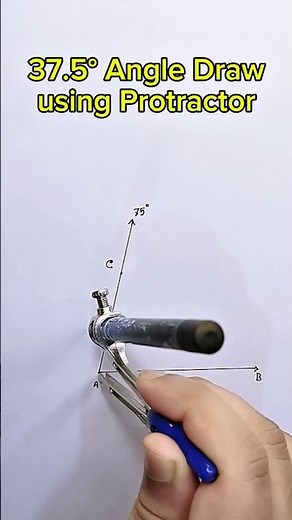 37.5° Degree Angle Draw Using Protractor